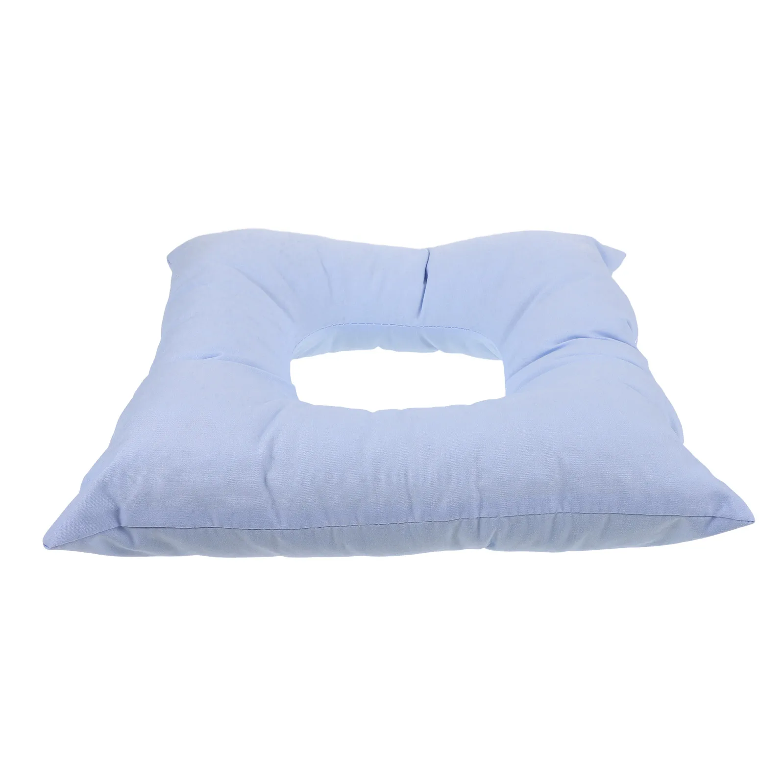 Almohada de masaje de Spa en forma de U con orificio facial de salón azul para reposacabezas de cama de belleza, cojín profesional de algodón