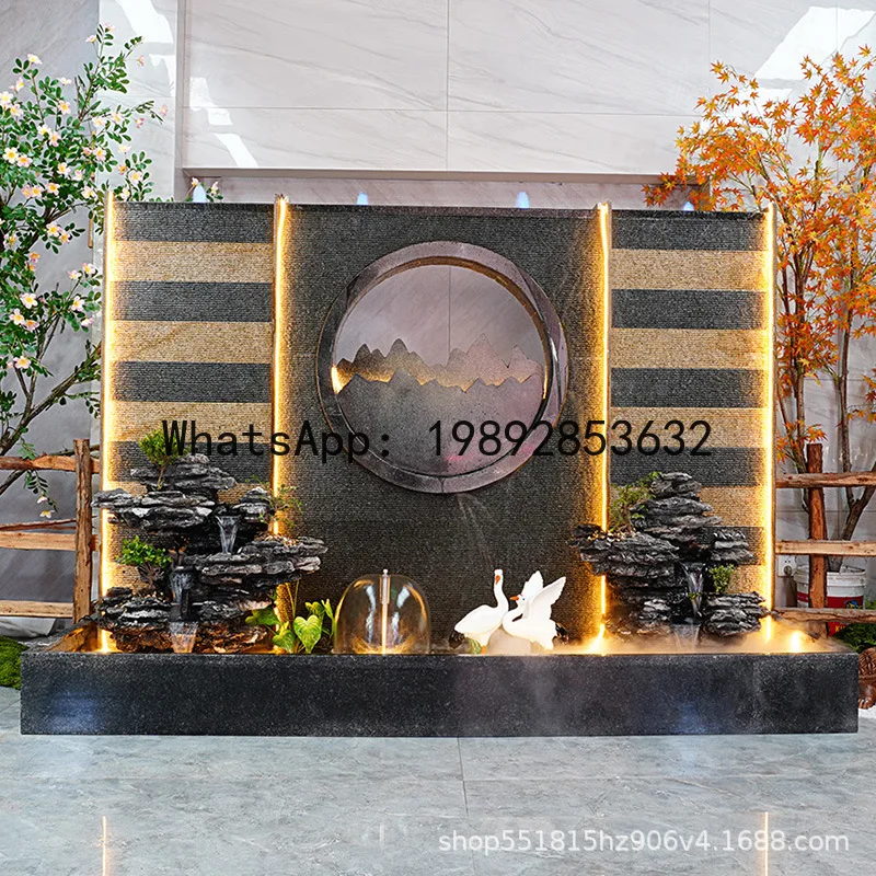 LYY Stone Water Curtain Wall Outdoor Courtyard Screen Fish Pond Background  Water Feature Wall Recirculating Water Waterfall