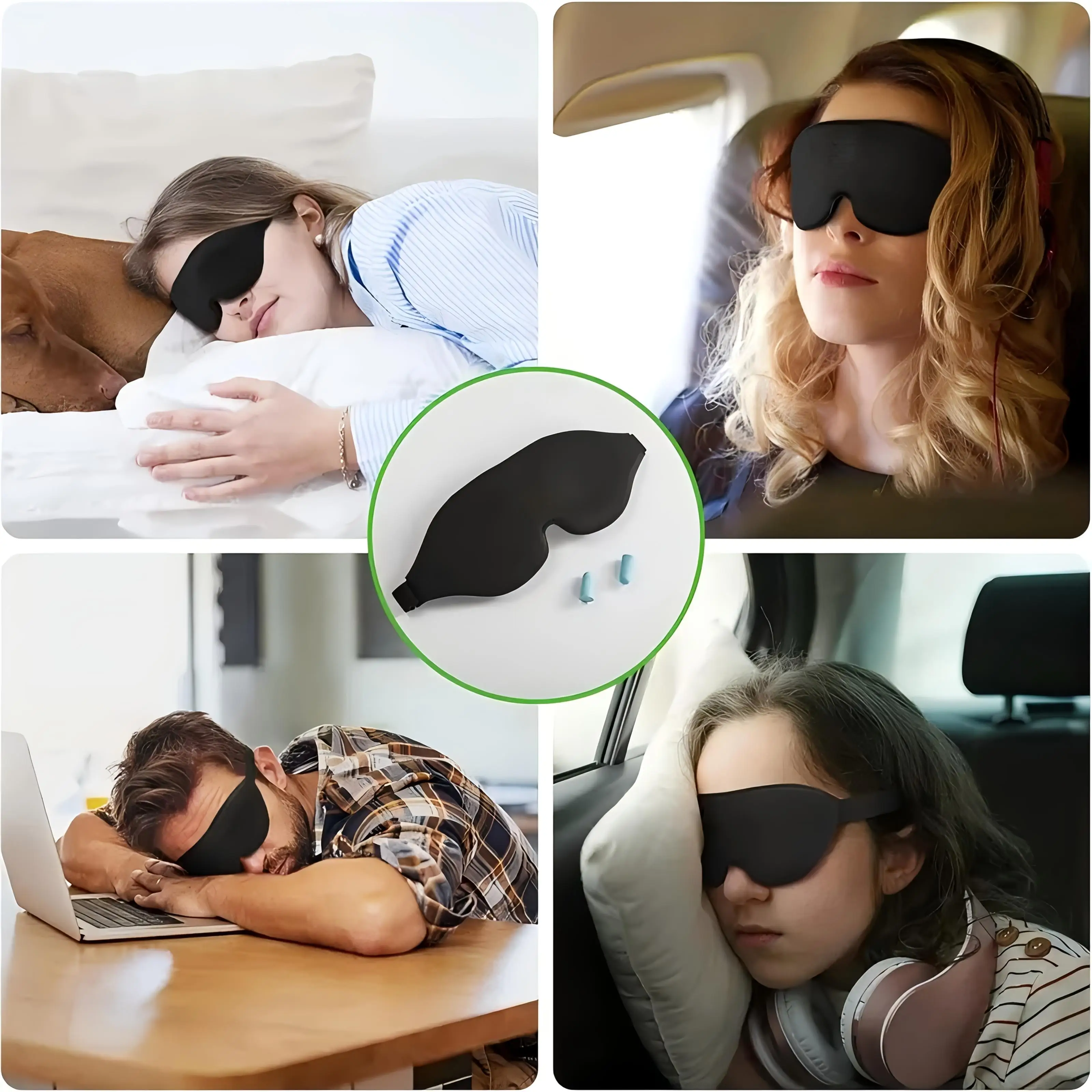 3/1 Piece 3D Sleep Mask, Zero-Pressure Eye Mask, with Adjustable Strap, for Deep Sleep, Travel, Nap, Yoga Relaxation, Halloween, Christmas Gift