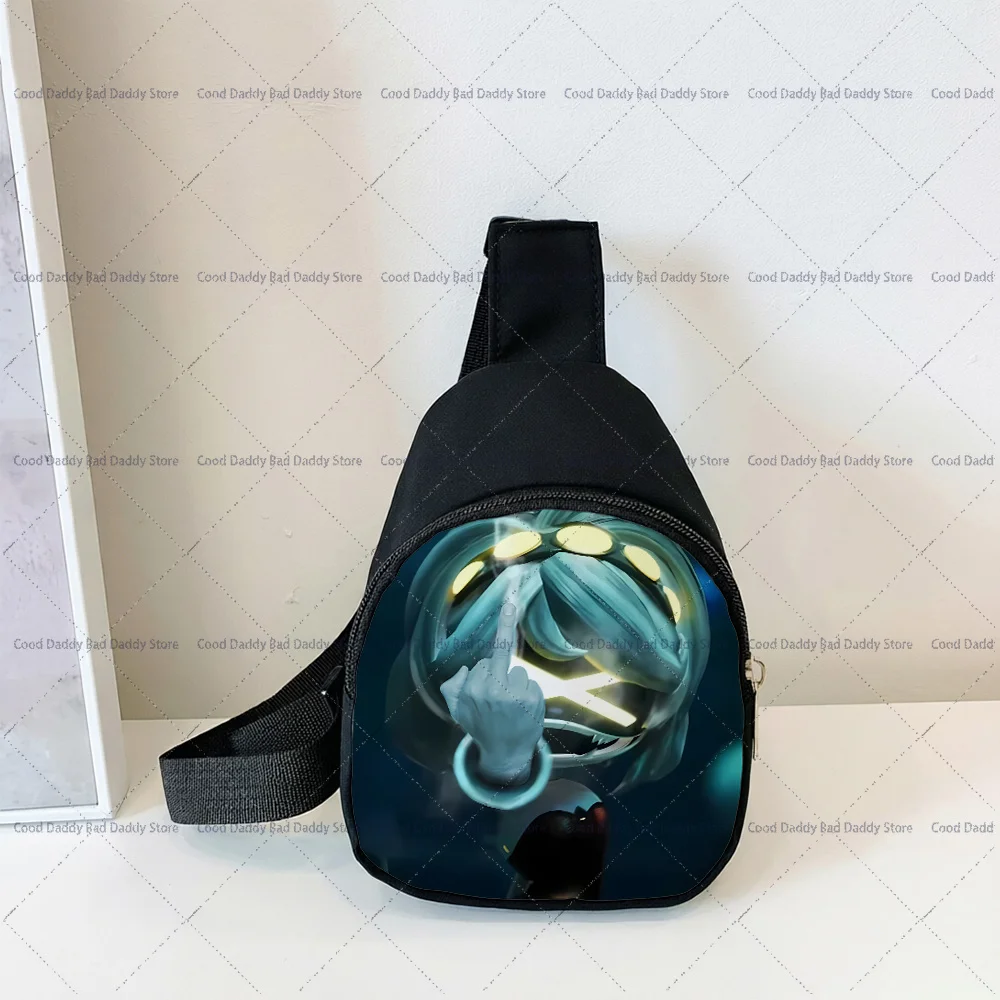 Murder Drones Anime Sling Chest Bag Cartoon Robot Character Print Crossbody Shoulder Bag Lightweight Portable Zipper Fanny Pack