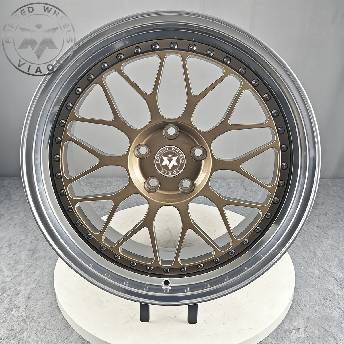 Viaol Two Pieces Polished Lip Forged Wheels Car Rims 18 19 20 21 22 Inch 5x120 5x114.3 Fit for  Vehicle Nissan 370Z Subaru