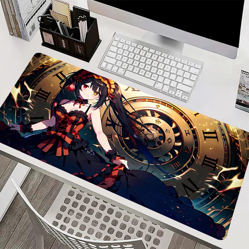 Popular Mouse Pad Large Gaming Accessories Computer Desk Mat Gamer Extended Keyboard Pad T-tokisaki Kurumi Cute Anime Mouse Mat