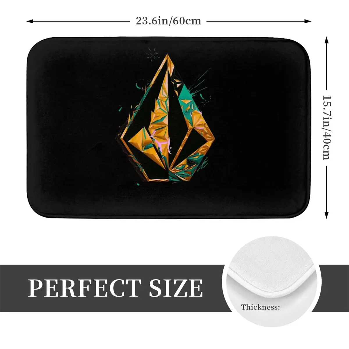 Volcom Logo Non-slip Doormat Floor Mat Absorbent Mat Carpet Rug for Kitchen Entrance Home Bedroom Footpad Mats