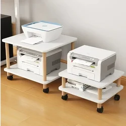 Office Printer Rack Double Layer Storage Household Floor StandingMulti-Layer Movable Desk Rack Handy Organizer Mobile Shelf
