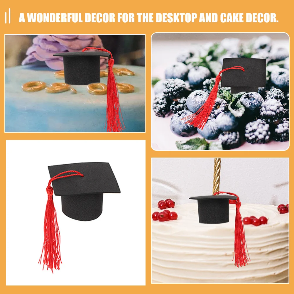 

2Pcs Mini Graduation Caps Tassels Cake Decorating Supplies Graduation Party Grad Cap Cake Ornament Cupcake Ornaments