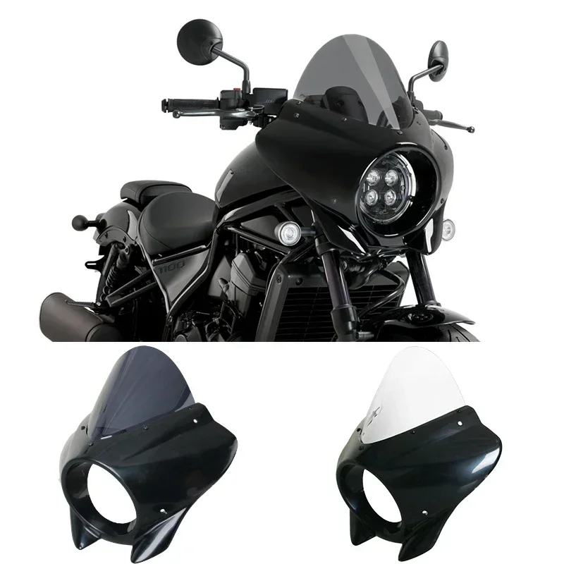 For Honda CMX1100 Rebel Windscreen CM1100 2021 2022 2023 2024 Wind Deflector Cover Motocycle Headlight Windshield Case Guard