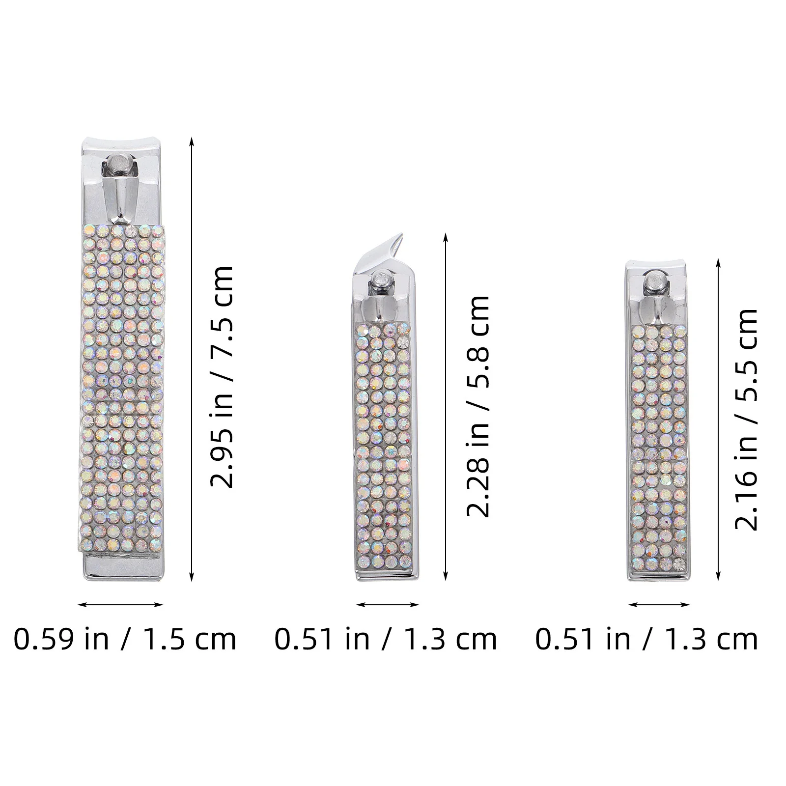 ダイヤモンドがちりばめられたステンレス鋼の爪切りセット、飛散防止、マニキュア・ペディキュアキット、家庭用・旅行用、指の爪・足の爪カッター・トリマー