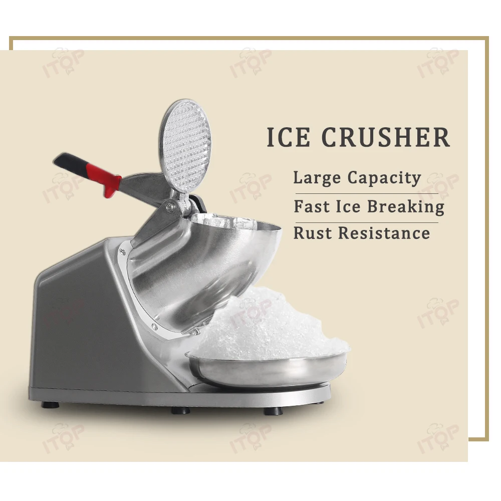 

ITOP Ice Crusher Small Commercial Ice Shaver Stainless Steel Shaved Ice Machine Snow Cone Maker