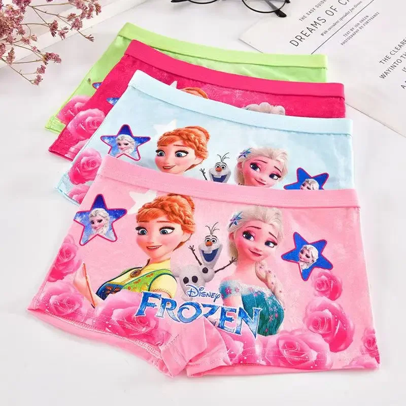 Disney 4Pcs/Lot Baby Girls Cartoon Frozen Anna Elsa Spiderman Underpants Kids Boy Underwear Toddler Children Cotton Soft Panties