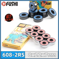 608RS 8*22*7 mm ABEC-9 Skateboard Ball Bearings  8pc/16pc 608 2RS Red Blue Sealed for Inline Skates Roller Skate Scooter Wheels