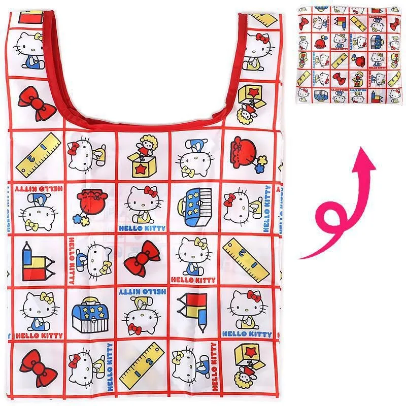 Japanese Cartoon Supermarket Shopping Bag Sanrio HelloKitty Hawaii Pattern Folding Storage Bag Cosmetics Travel Storage - view 2