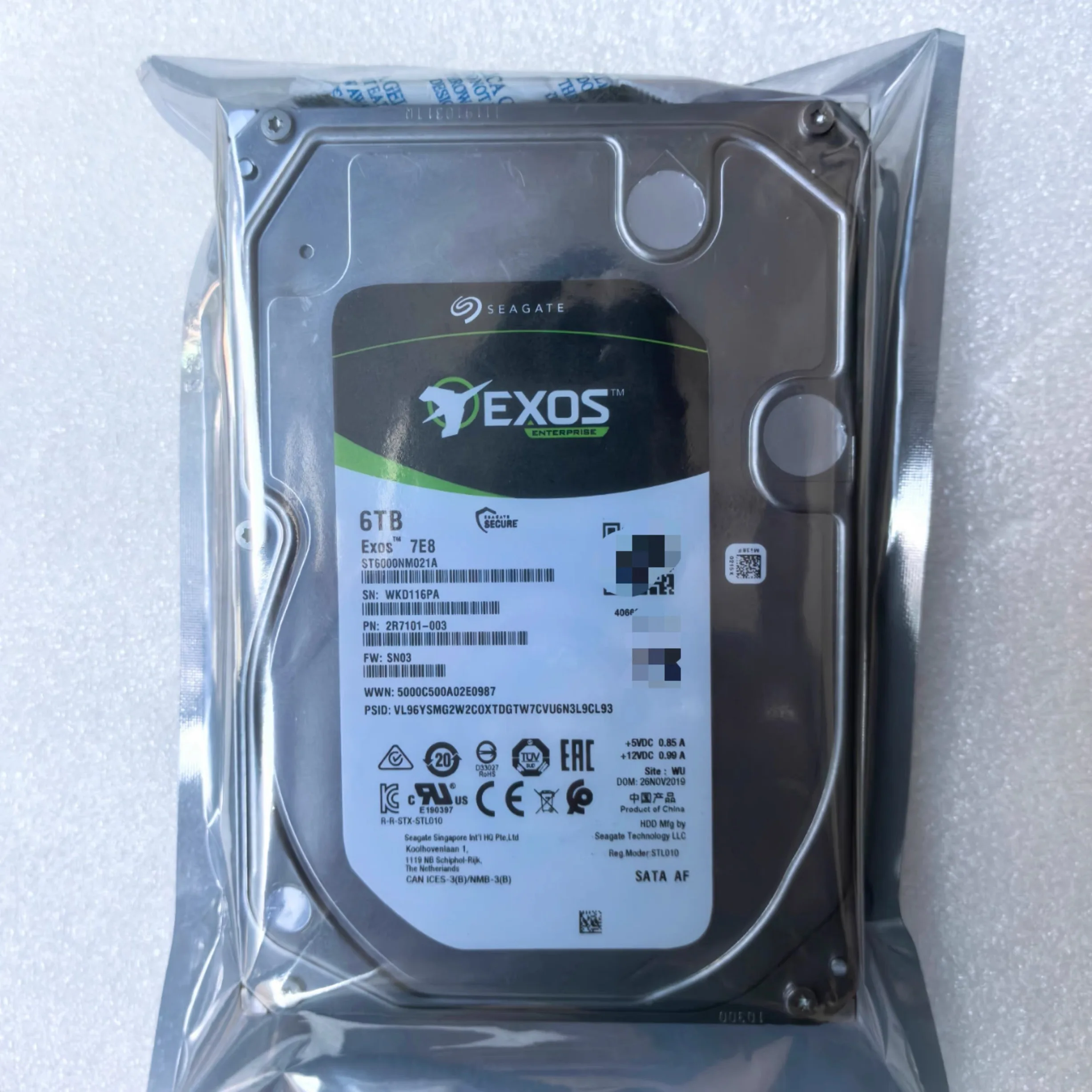 

For Seagate ST6000NM021A 3.5" 6TB SATA 6Gb/s 7.2K RPM 256MB, 512e/4Kn