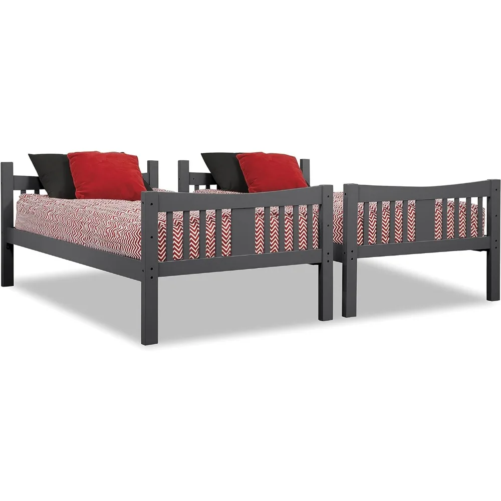 Caribou Twin-over-Twin Bunk Bed (Gray) – GREENGUARD Gold Certified, Converts to 2 individual twin beds image 6