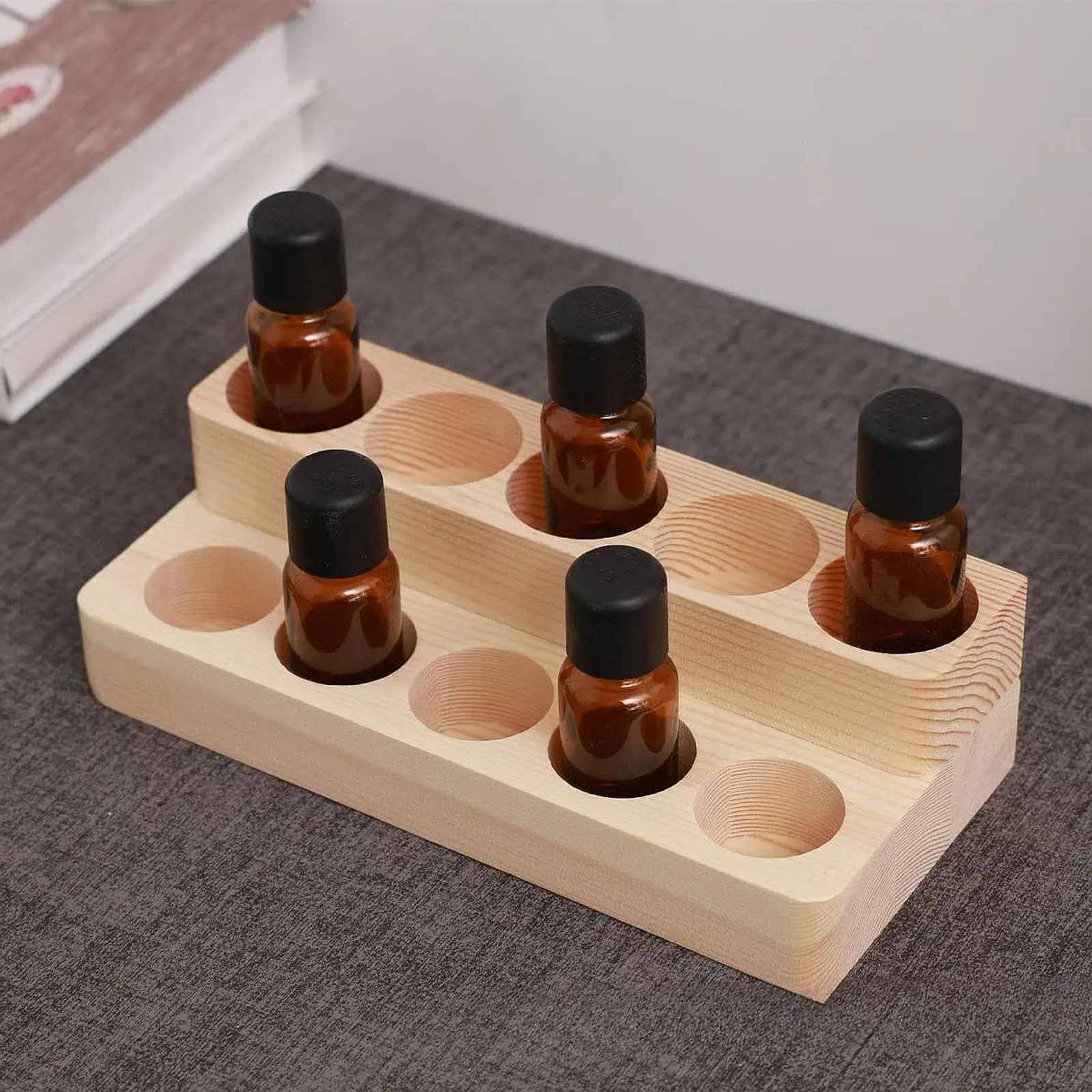 

Oil Display Stand Holds up to 10 Bottles 3 Tiers for Countertop Salon Shop