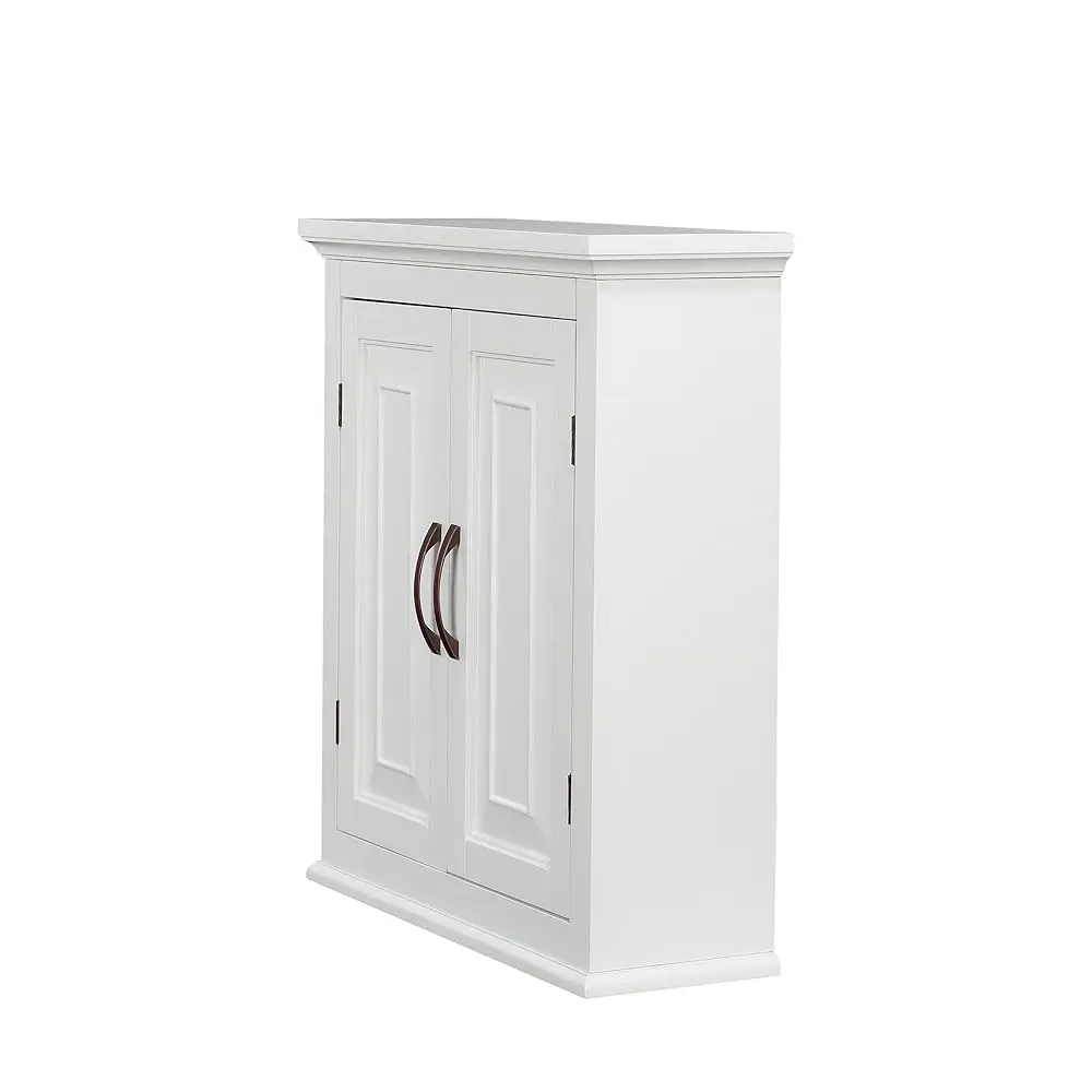 

St. James Removable Wood Wall Cabinet 2 Doors 2 Adjustable Shelves 3 Storage Spaces, White