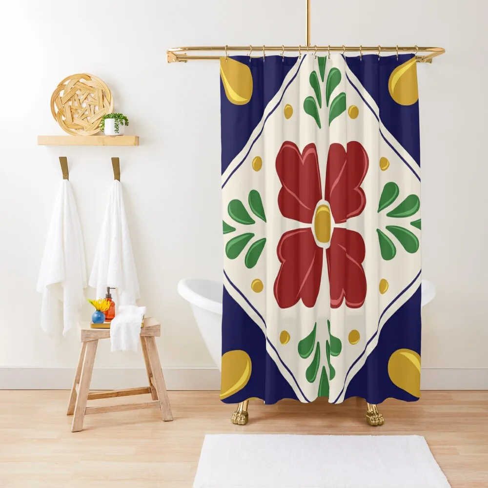 

Mexican Talavera Floral Pattern by Akbaly Shower Curtain Curtains For The Bathroom Shower Curtains For Bathrooms