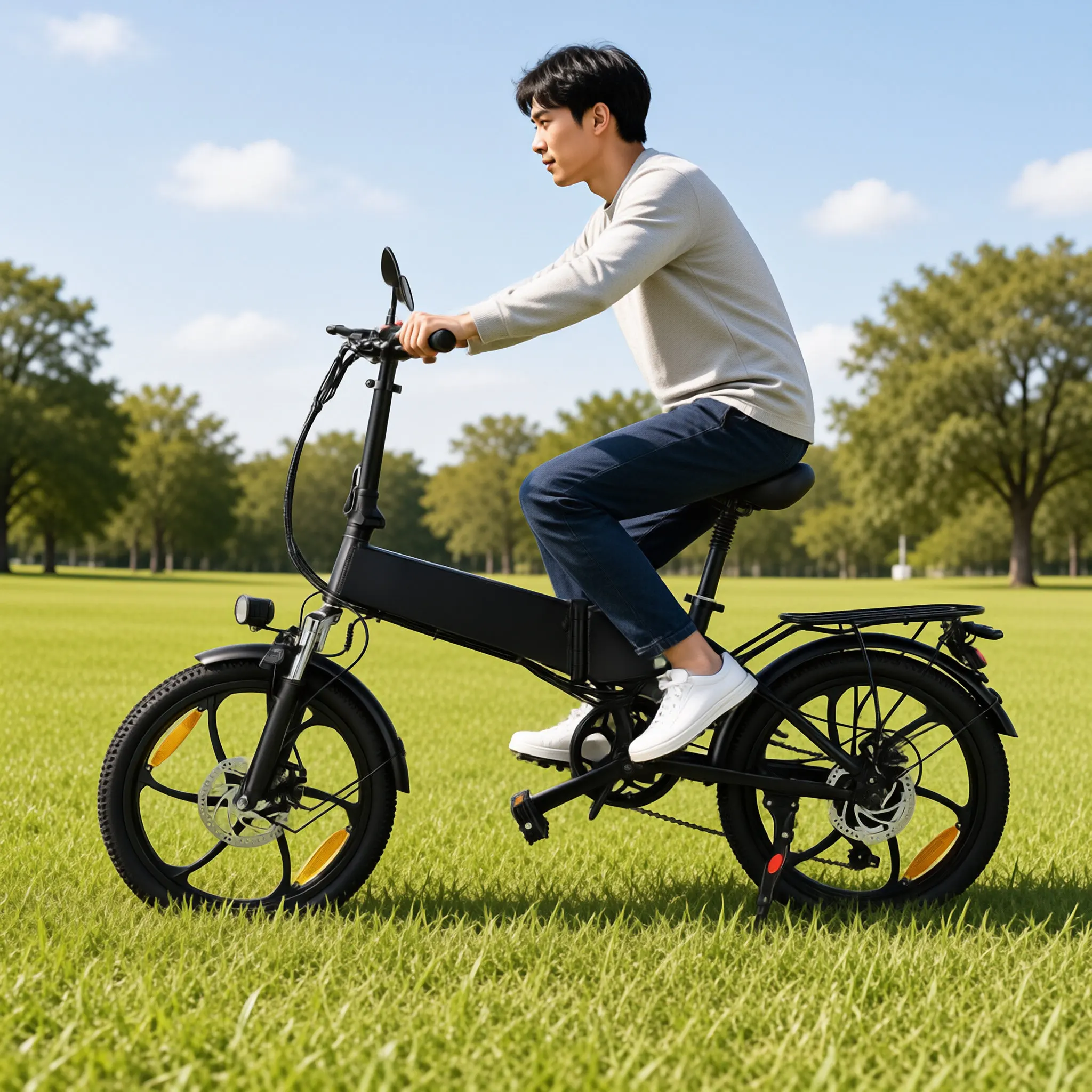 Bicicleta Eléctrica Plegable de 20 Pulgadas, 7 Velocidades, 25 km/h de Velocidad Máxima, Batería de Litio de 10.4AH, Diseñada para Servicios de Transporte