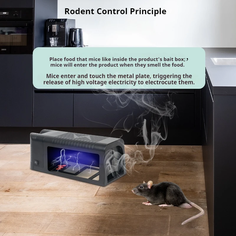 JHZ forHigh Voltage Mousetrap Dual Power Supply Indoor Outdoor Mousetrap High Voltage Mouse Trap