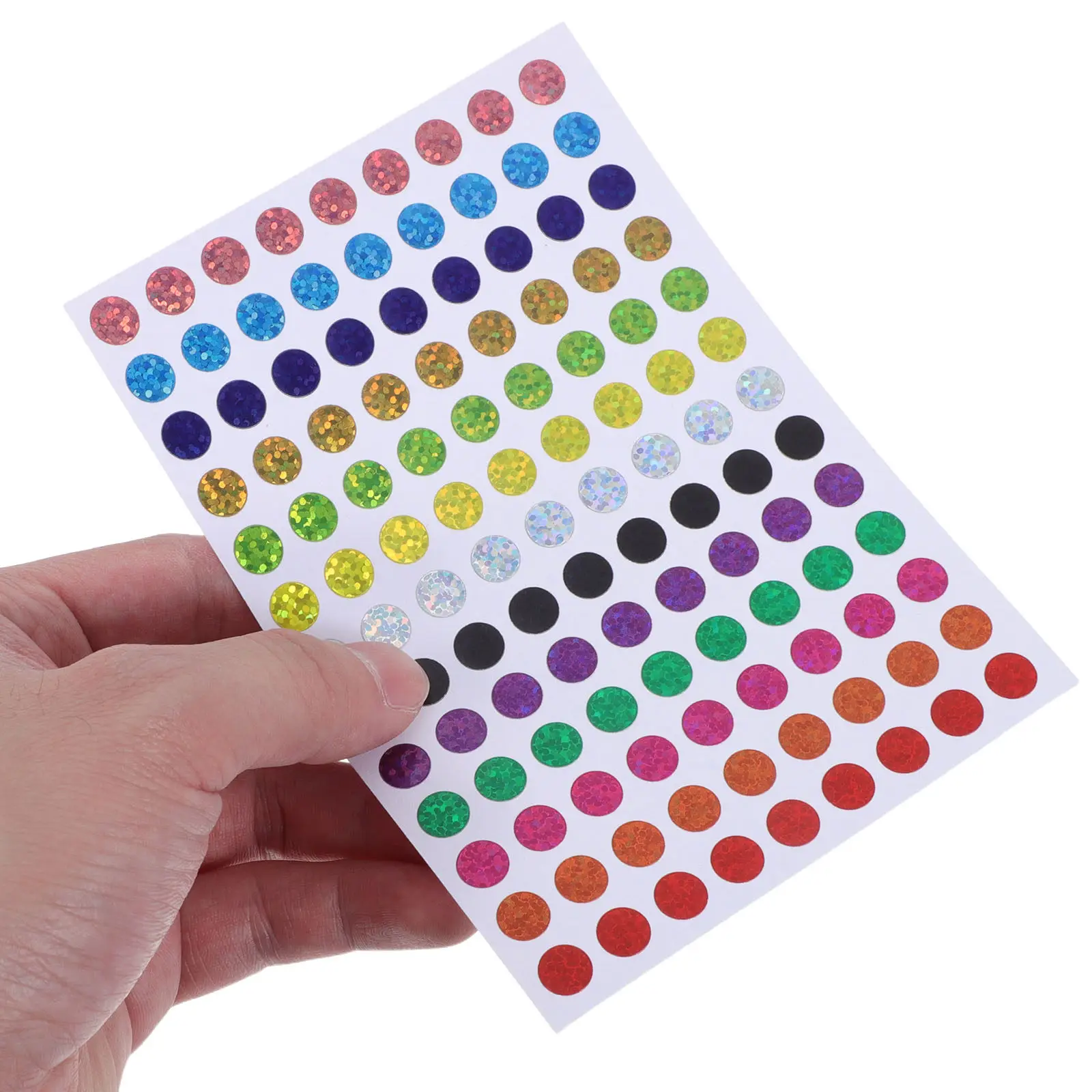 

100 листов лазерных цветных этикеток для кодирования, круглые блестящие наклейки с точками, 13 цветов, мини-круглые этикетки для планировщиков, класса, DIY
