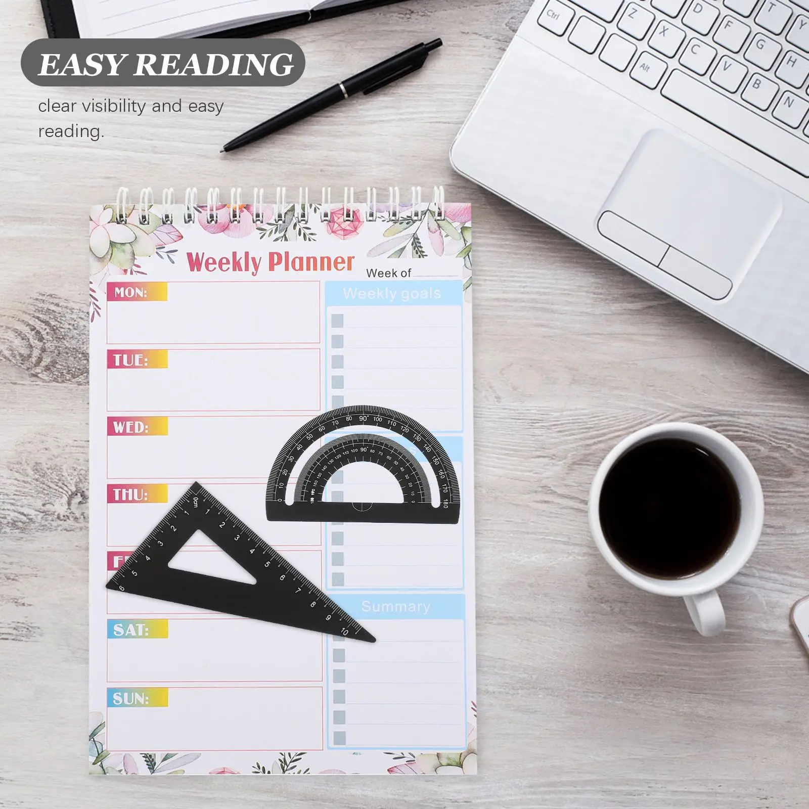 5pcs Ruler Set Drafting Tools Drawing Compass Aluminum Alloy Black Triangle multifunction angle stationery engineer metal