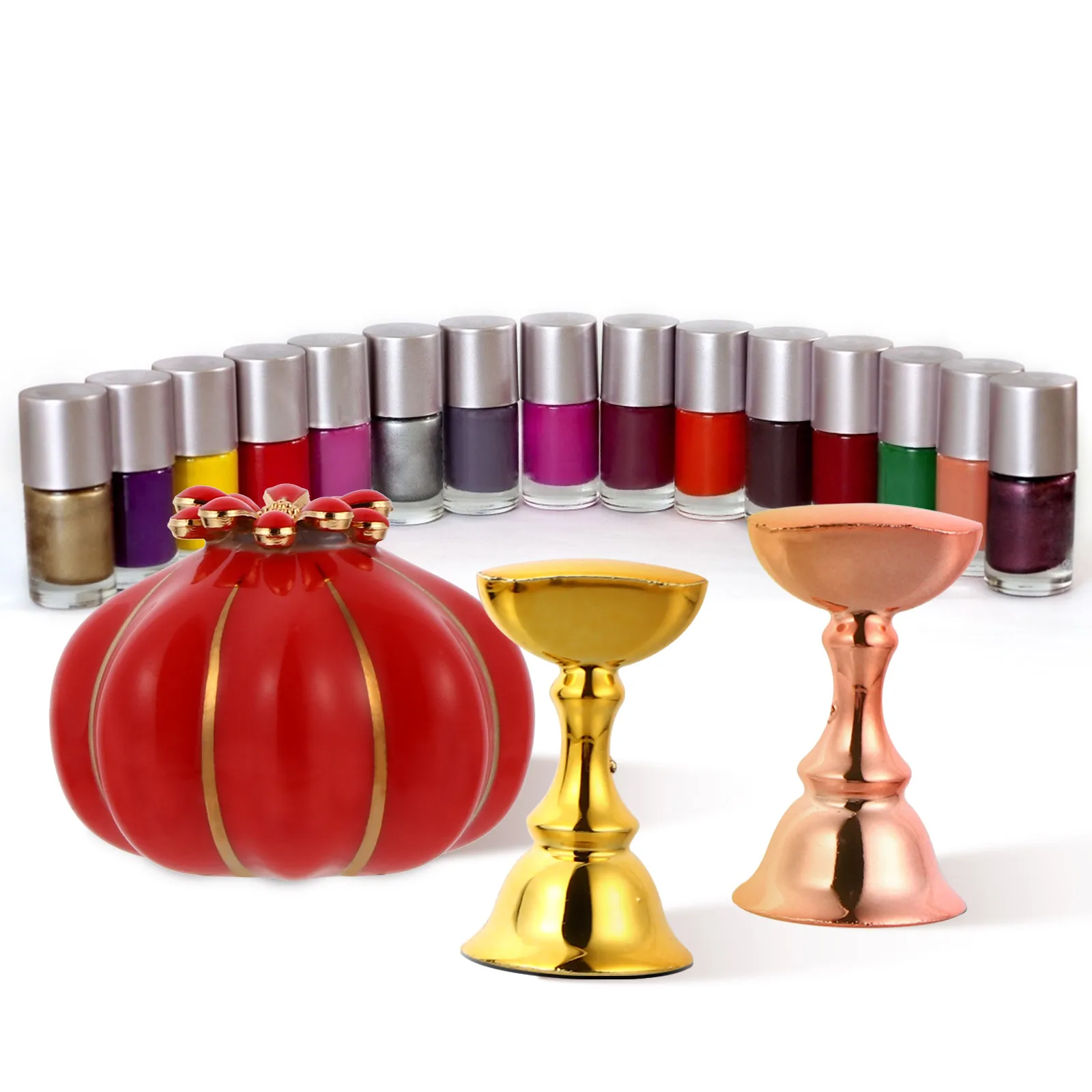 

7 Pcs/Set Pumpkin Slices Manicure Magnetic Nail Holder Practice Major False Miss Fake