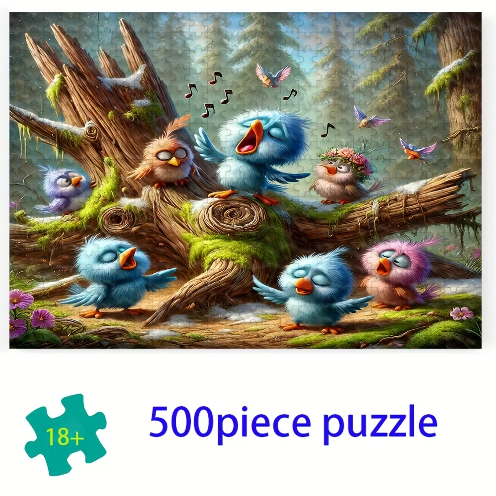 จิ๊กซอว์ภาพนกน้อยร้องเพลงในป่า ของเล่นเสริมสร้างสติปัญญา สำหรับผู้ใหญ่ แนวแฟนตาซี ตกแต่งบ้าน ของเล่นเสริมทักษะ