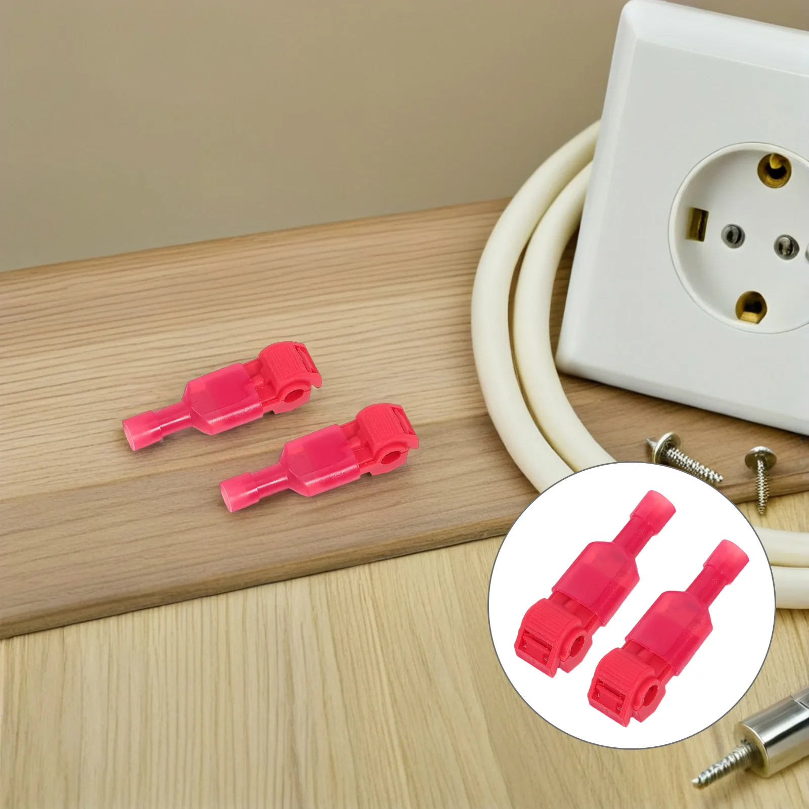

Quick Connect Wire Connectors T-Tap Splice Crimp Terminals Cable Splicing Kit Insulated Spade T-Shaped For Home