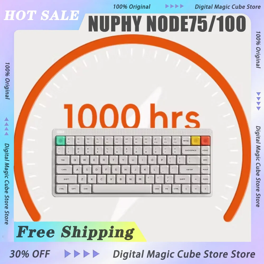NuPhy Node100 低軸メカニカルキーボード ワイヤレス トリモード 高軸 静音 4000mAh PC eスポーツ ノートパソコン ゲーミングキーボード Node75