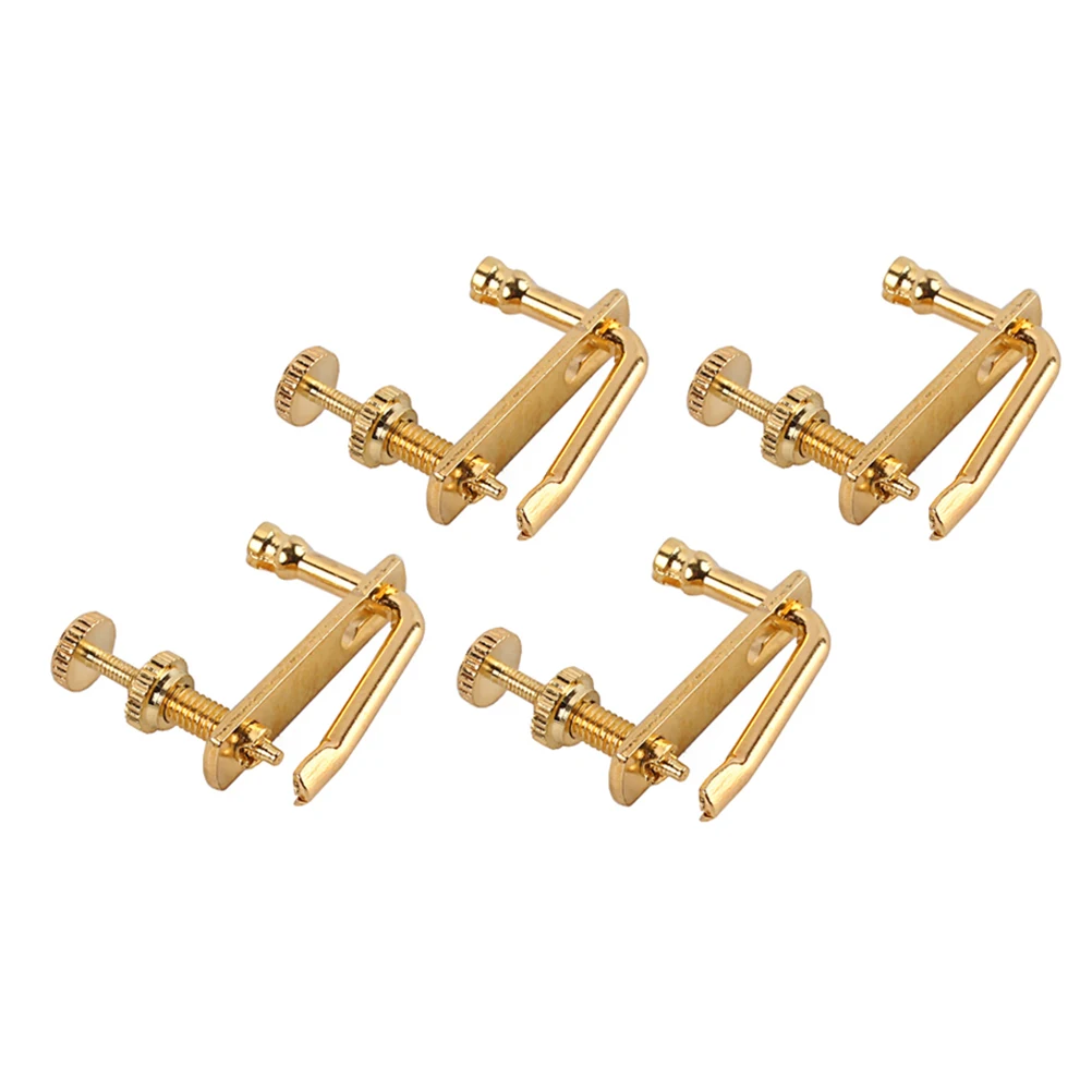 

4 Pcs Violin String Hook Golden Adjuster Accessories Special and Good-looking Finely Tuned Tones
