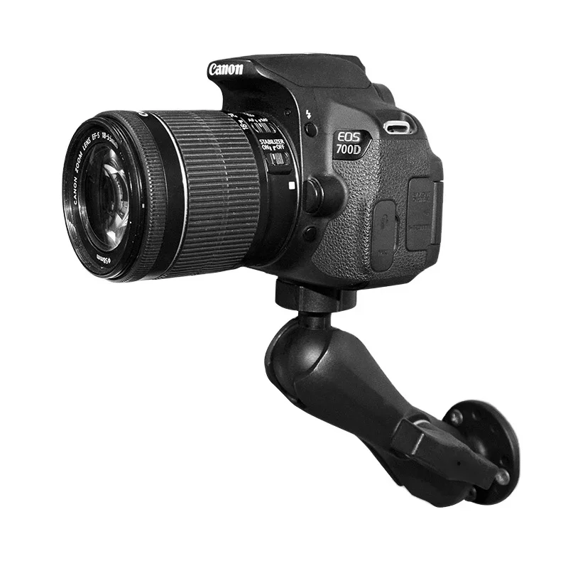 Heavy Duty Dashboard 1/4 Thread Standard Action Camera Mount with Adjustable Aluminium Double Socket Arm