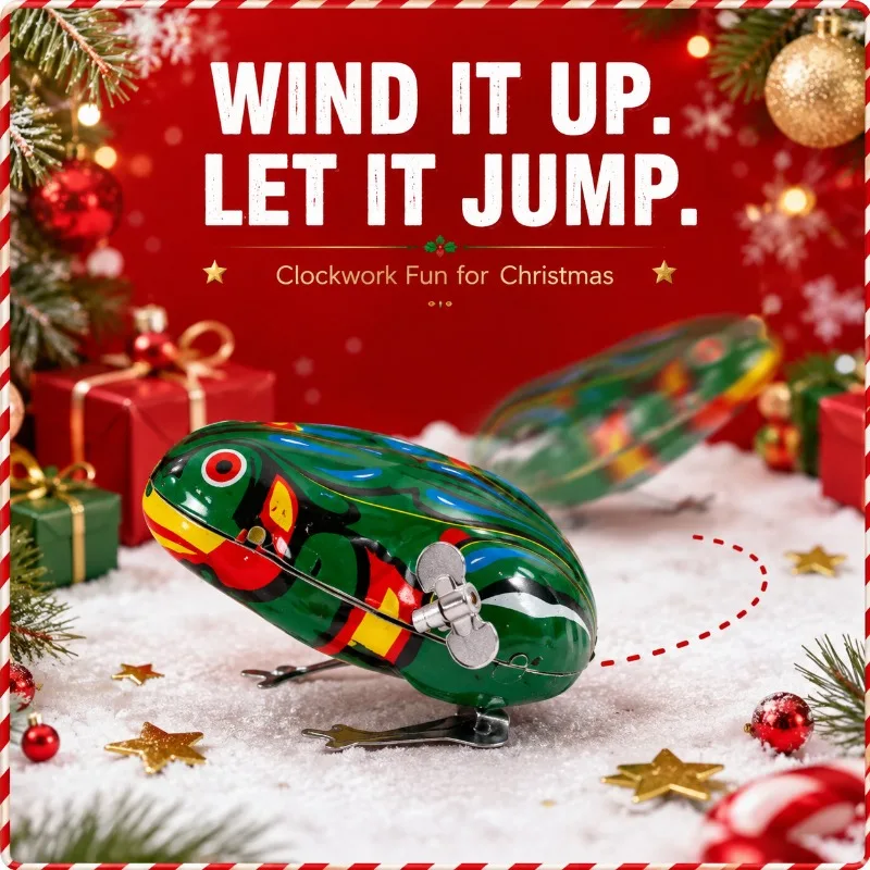 Retro Spring‑Powered Wind‑Up Metal Plaything, Classic Desktop Display Ornament