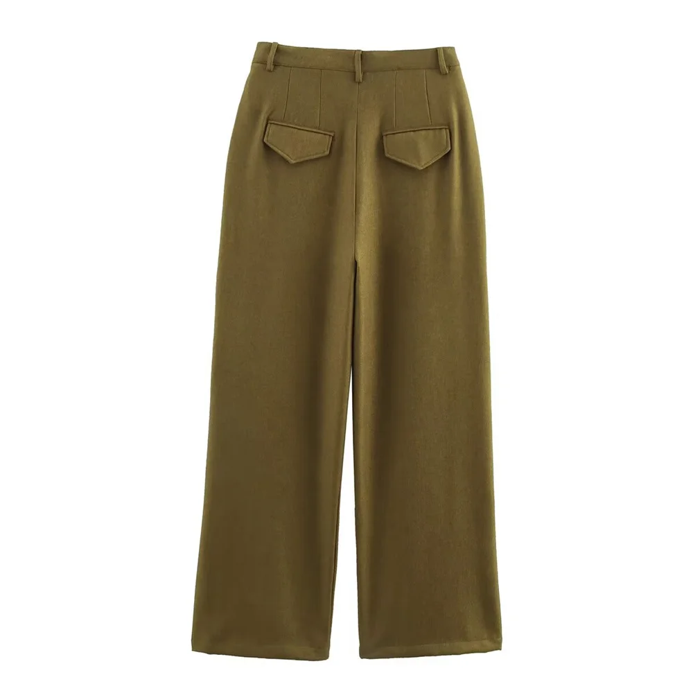 New women's European and American style pilot jacket jacket, long pleated pants