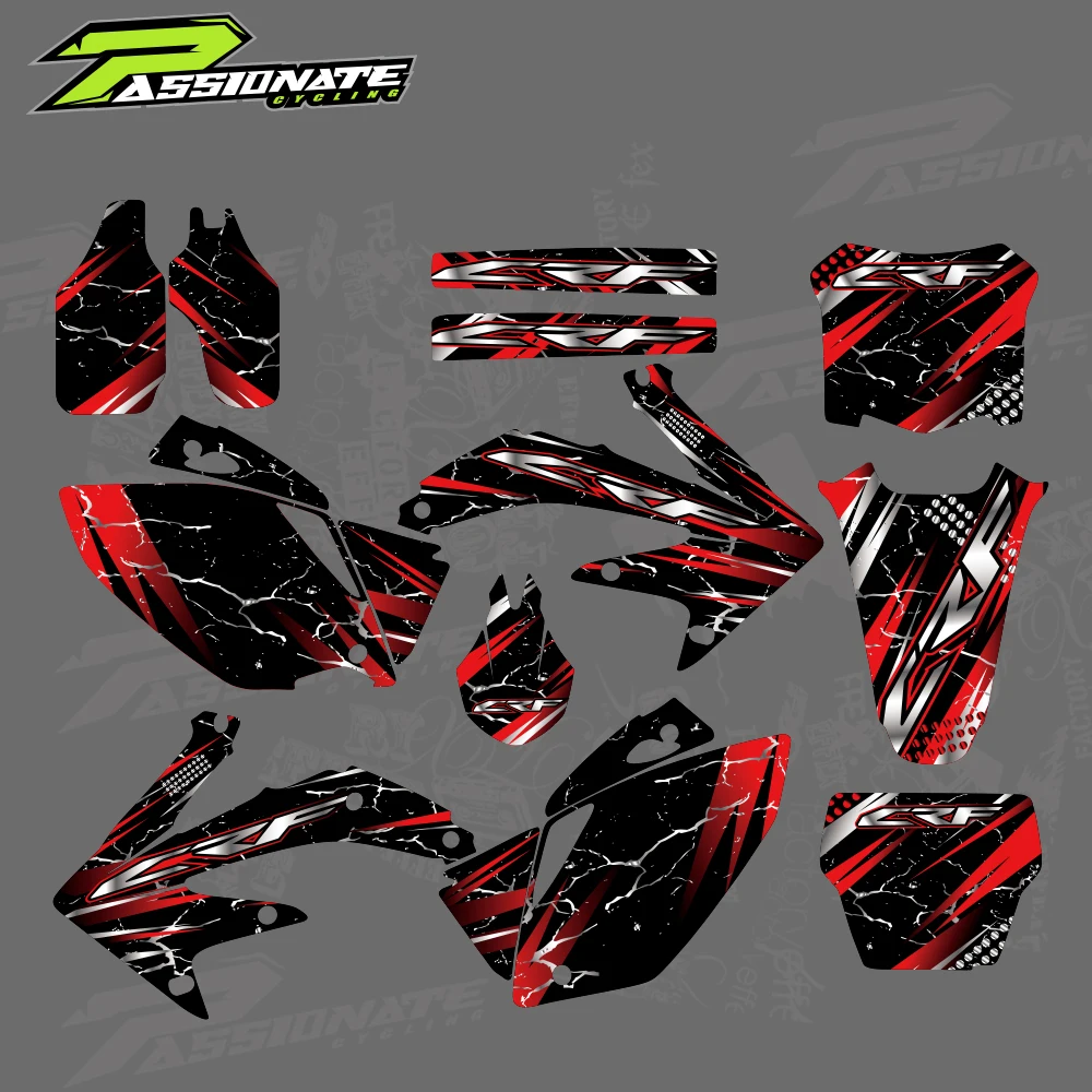 

New Style TEAM GRAPHICS BACKGROUNDS DECALS STICKERS Kits For Honda CRF450 CRF450R CRF 450 R 450R 2005-2007 2008