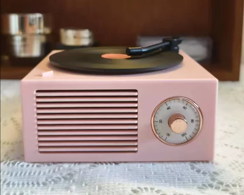 Vinyl Record Player Bluetooth Retro Desktop Wireless Small Stereo