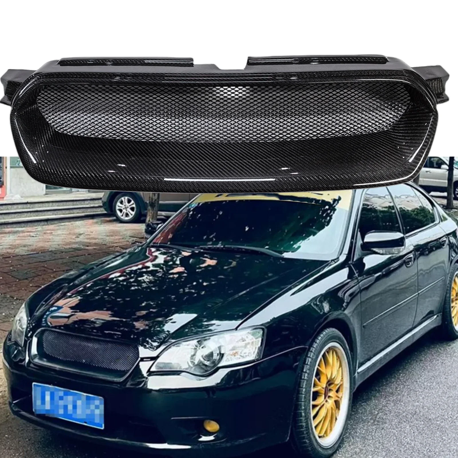 

Поп-передняя решетка Racing Grill для Subaru Legacy BP5 BL5 BL BP STi JDM 2003 2004 2005, верхний бампер из стекловолокна/углеродного волокна, капот M