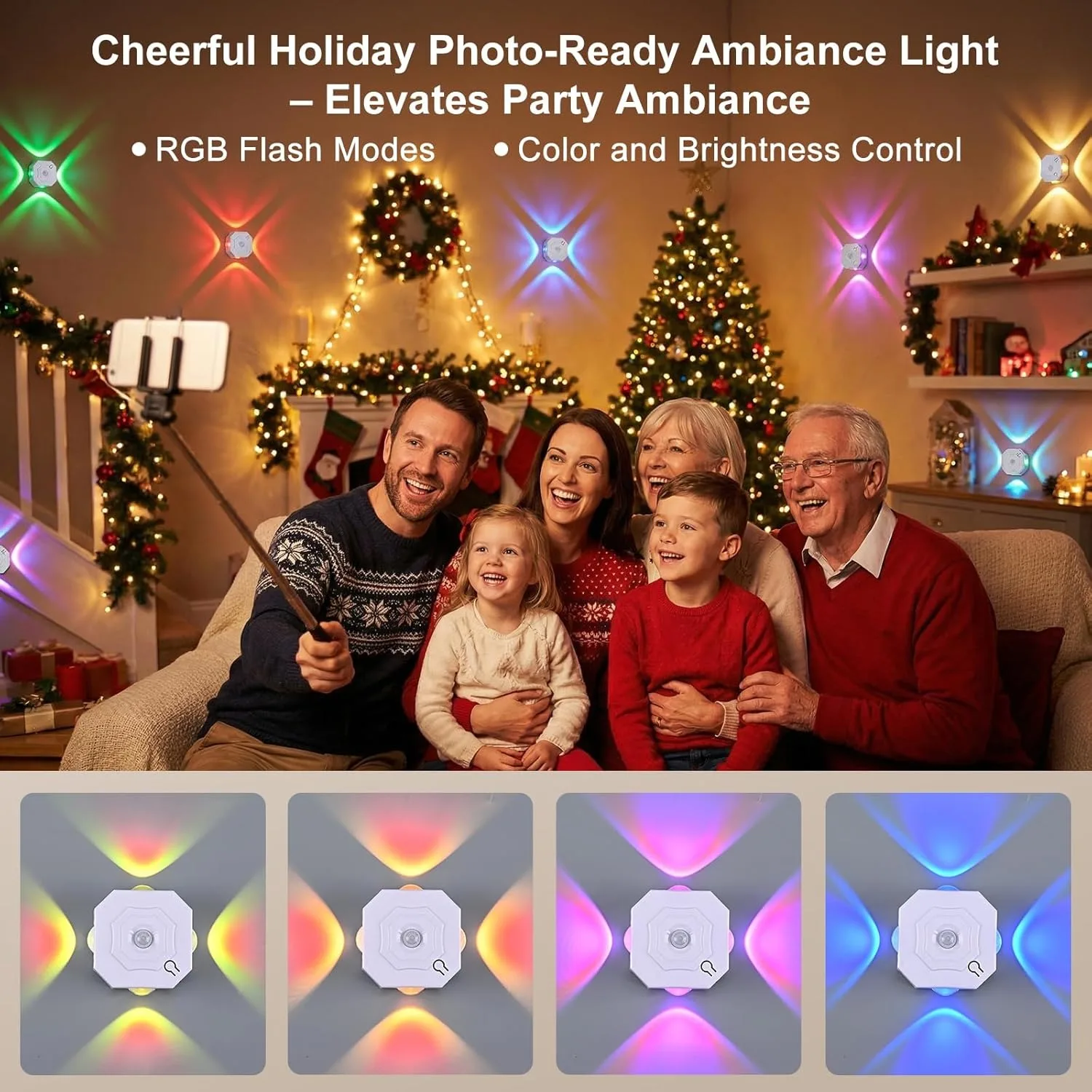 RGB Wall Lamp Rechargeable Night Light Magnetic Wall Light LED Ambient Light Color Changing Wall Sconce Hallway Motion Light