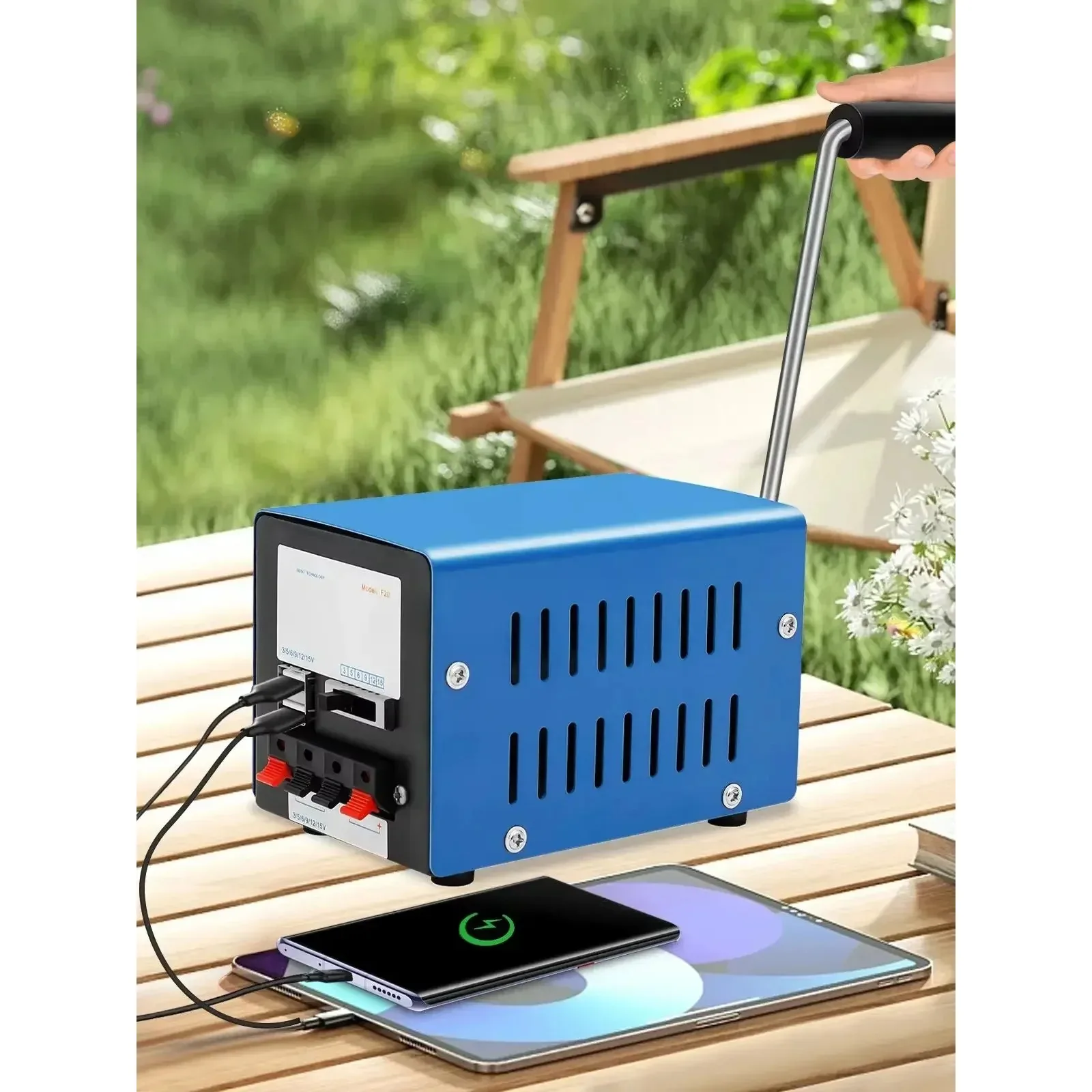 

Portable USB Manual Emergency Generators, Multifunction High Power 20W 28V, with handle, for Outdoor Camping Survival Activities