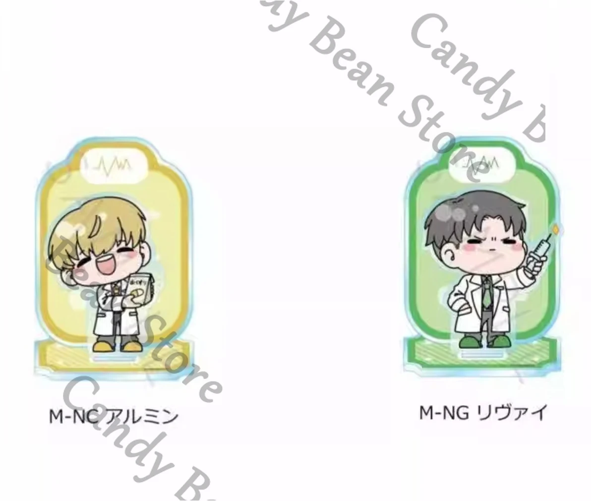 

Genuine Anime Attack on Titan Levi Ackerman Armin Arlert Cosplay Q Versions Acrylic Figure Stand Cartoon Standing Sign Gift