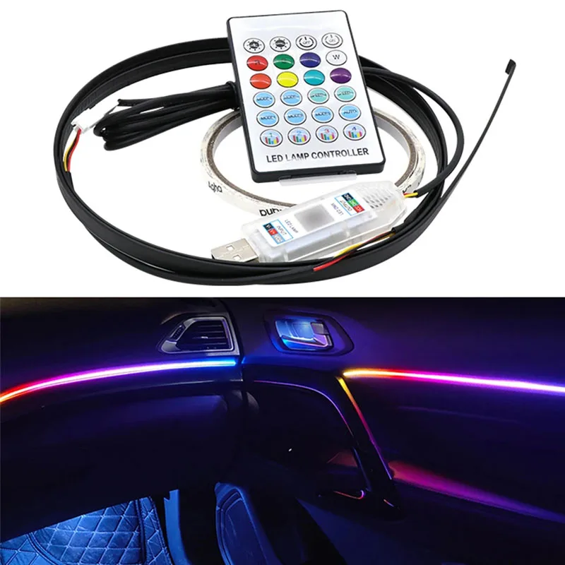 LED Car Interieurs Lights APP with Remote Music Sync RGB Car Atmosphere Lamp car accessories light For BMW E90 F10 golf LED bar