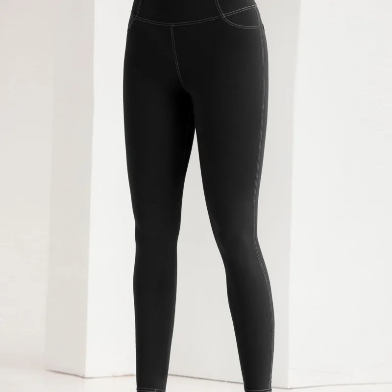 طماق اليوغا الجينز التقليد للنساء ، مرونة عالية ، ضئيلة ، ارتفاع الخصر ، رفع الأرداف ، الرياضة واللياقة البدنية