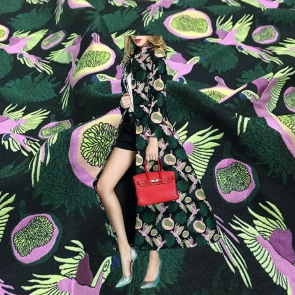 

Jacquard Brocade Fabric Autumn and Winter Stiff and Thick Trench Coat Dress Clothing Fabrics Diy Sewing Wholesale Cloth By Meter