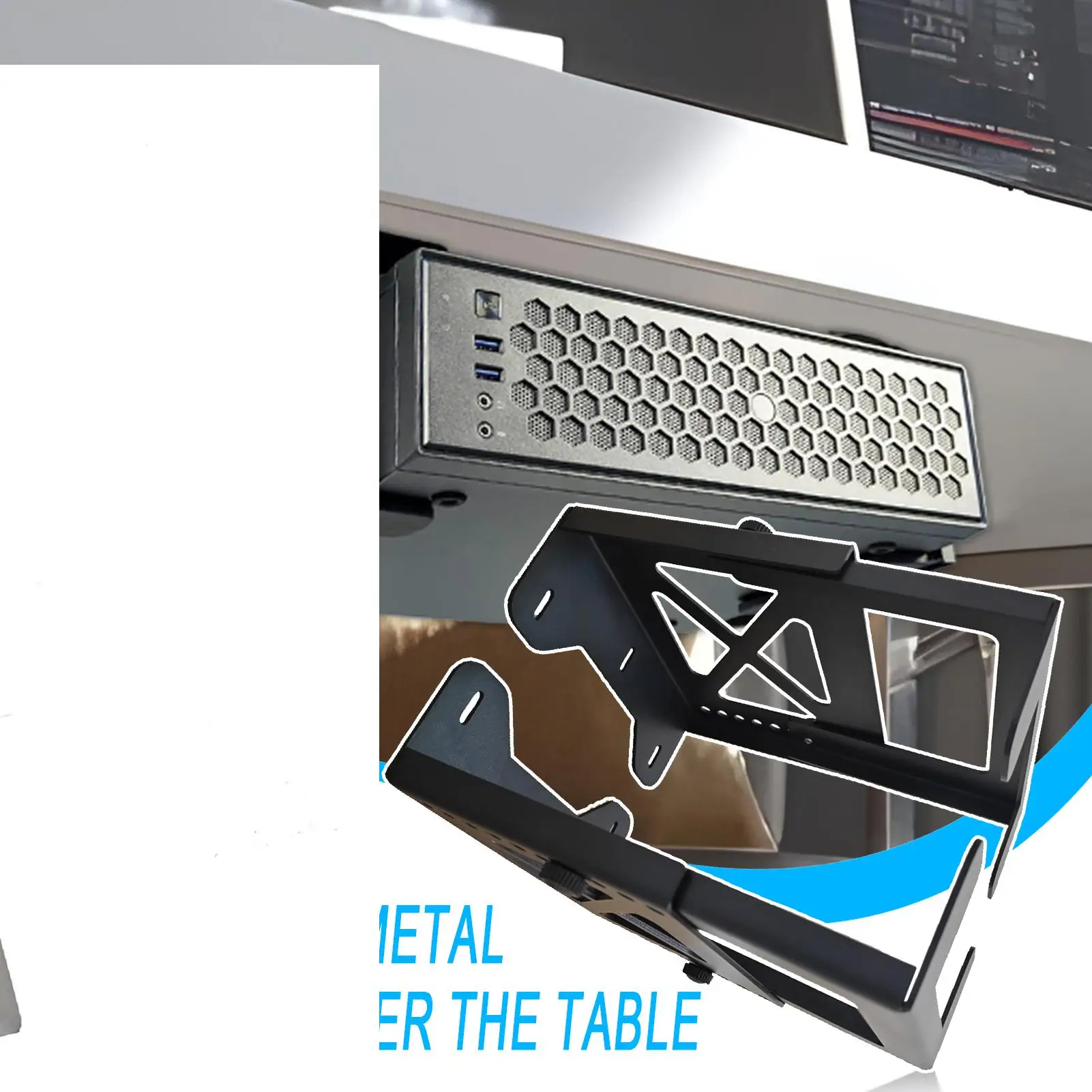 

Under Desk Shelf Adjustable PC Bracket Adjustable Space-Saving PC Mount For Bedroom Home Workstation Dorm Small Spaces Study