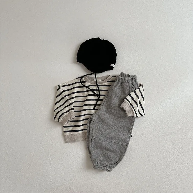 2024 Autumn New Baby Long Sleeve Striped T Shirts Infant Casual Tops For Boy Girl Cotton Bottoming Shirts Toddler Tee Clothes