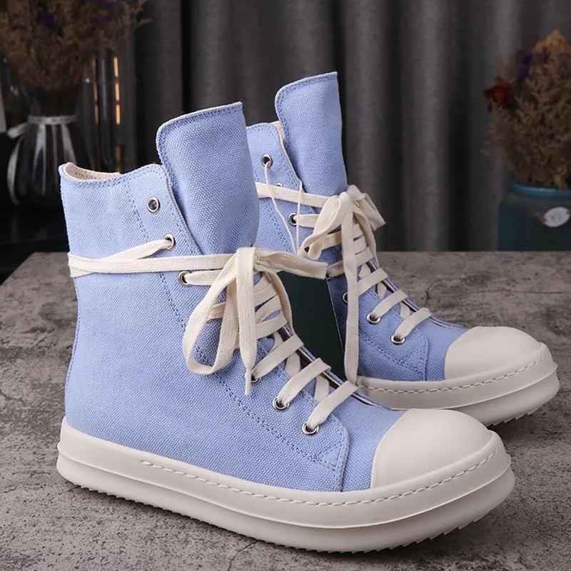 

R0 Men's Canvas Sneaker Sky Blue Boots Canvas Women Owens Boots Men Casual Shoes Women Casual Shoes