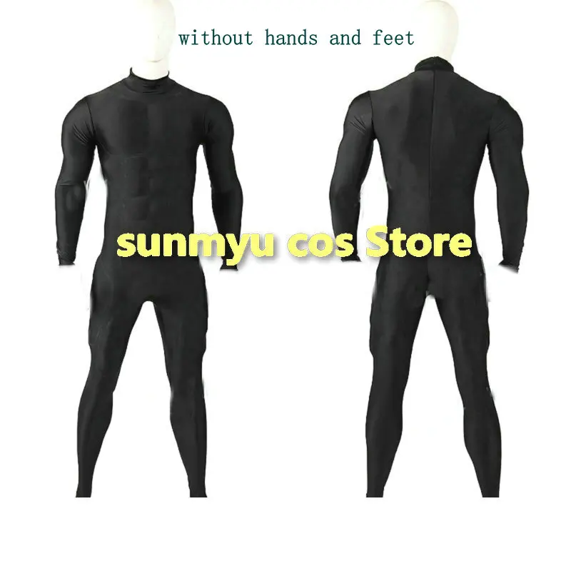 Slight Muscle BodySuit Cosplay Black Bodysuit With hand and feet COLOR CAN BE CHANGED Silk Floss Muscle Shape Costume