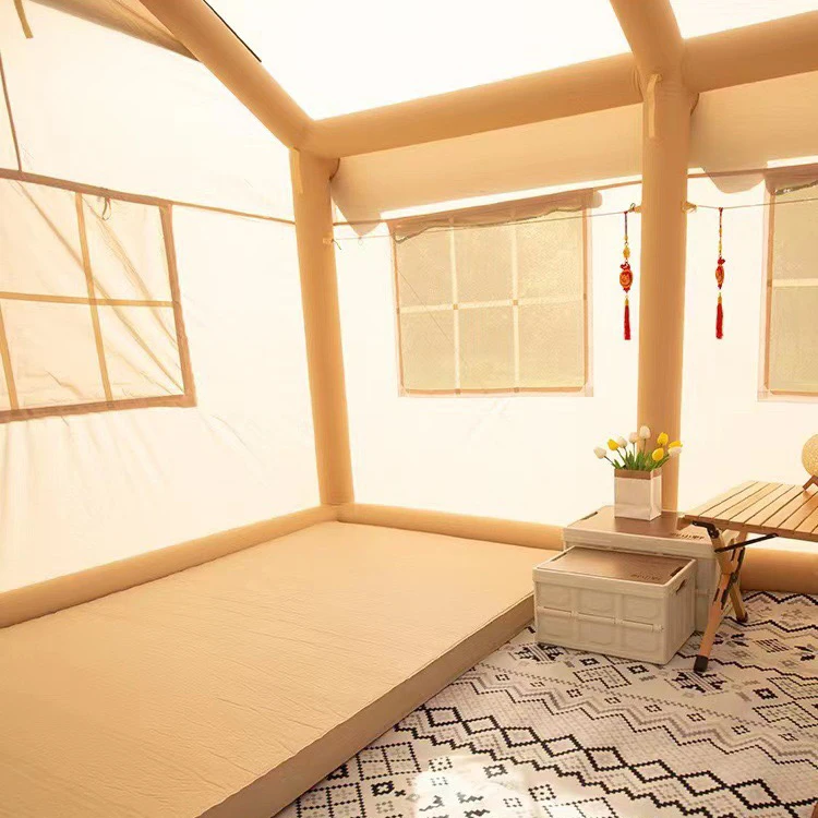 Inflatable Cabin Tents Camping Outdoor Canvas Tent For Family Party Event Self-Supporting Structure Easy Setup