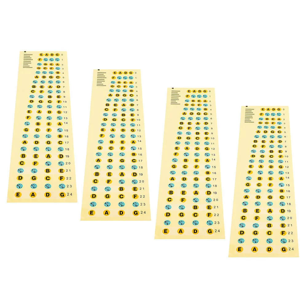 

4Pcs Bass Trainer Notes Self Stick Fretboard Map for Starter Clear Scale Identification Practice Tool Lightweight Music Learning