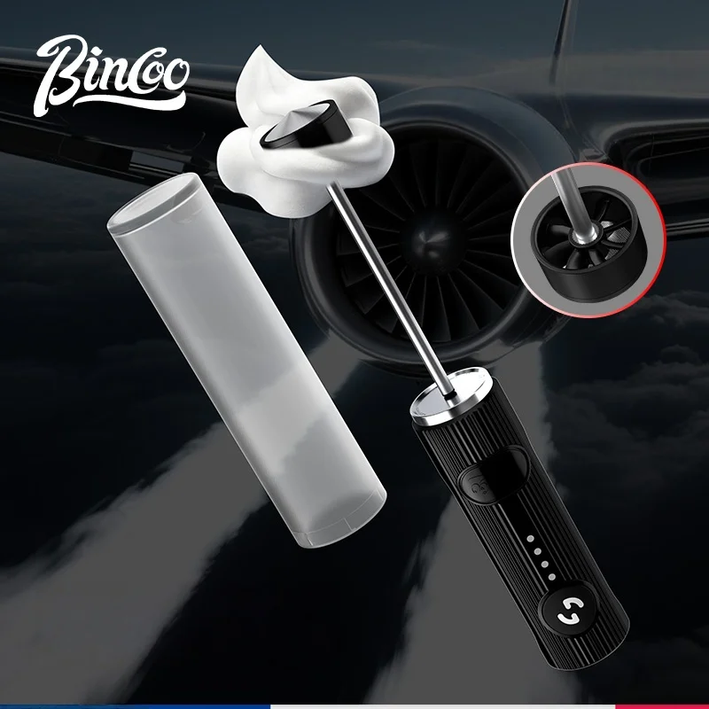 New Milk Foamer Bincoo Coffee Frother Rechargeable Handheld Coffee Milk Electric Handle Blender Egg Beater Espresso Tool