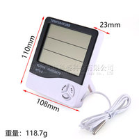 20pcs Htc-2 Large Screen Hygrometer Household Indoor and Outdoor Alarm Clock Thermometer Digital Display Electronic Band Probe