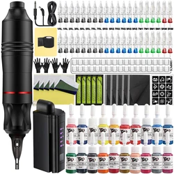 Professional Tattoo Machine Kit Wireless Tattoo Pen Kit with Power Supply Cartridge Ink Rotary Tattoo Set for Tattoo Beginner